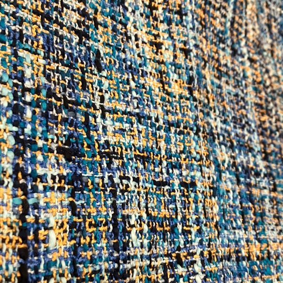 LOFT Blue & Gold Tweed Women's Skirt - Picture 2 of 7